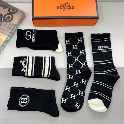 HERMES 26S CREW SOCKS 405334 (1 BOX)
