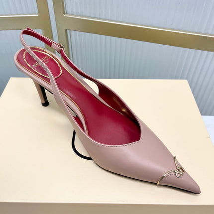 VALENTINO 26S SLINGBACK PUMPS 45 MM IN NUDE CALFSKIN