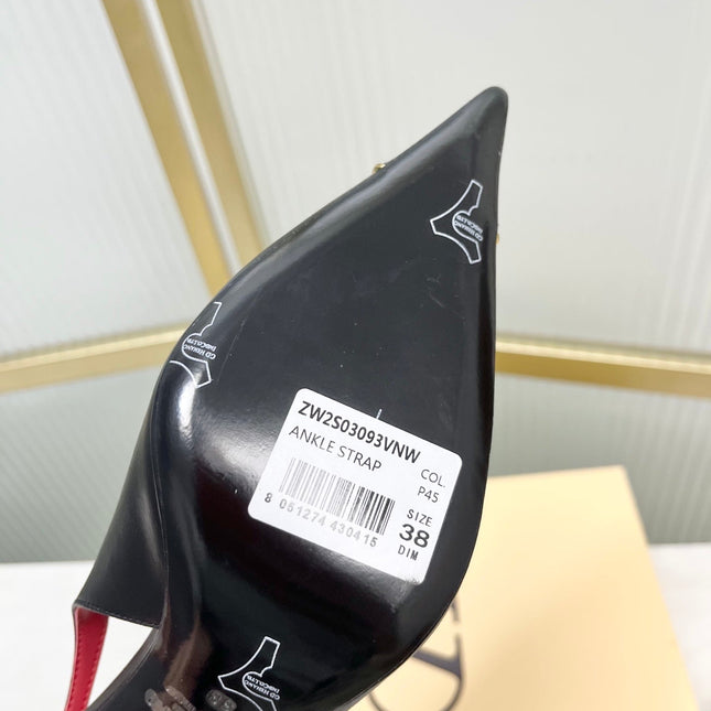 VALENTINO 26S SLINGBACK PUMPS 45 MM IN BLACK CALFSKIN