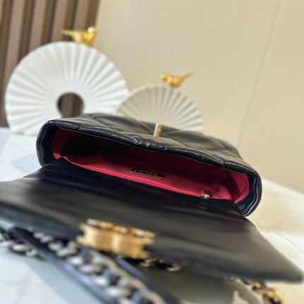 CHANEL 26S FLAP BAG 26 IN BLACK LAMBSKIN