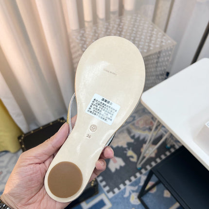 THE ROW 26S THONG SANDALS IN SILVER CALFSKIN