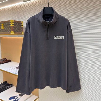 BALENCIAGA 26S LONG-SLEEVE HALF-ZIP SWEATSHIRT 284
