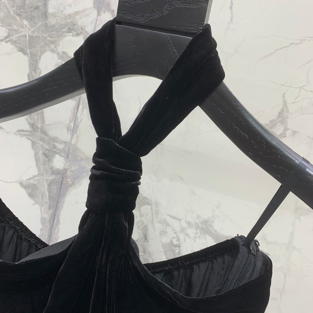 YSL 25S VELVET HALTER TOP STYLE 129
