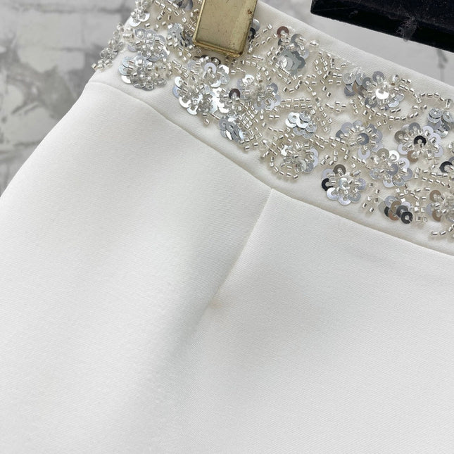 CHANEL 26S BEADED BODYCON SHORTS STYLE 1114