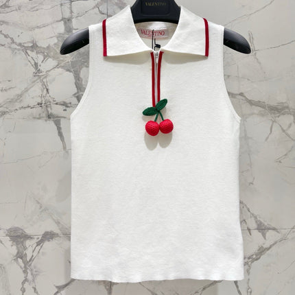 VALENTINO 26S SLEEVELESS POLO KNIT TOP 439