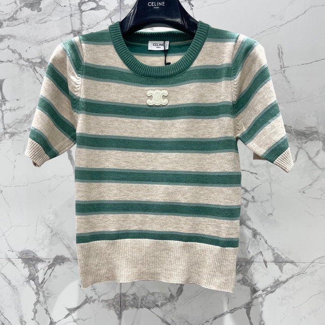 CELINE 26S SHORT-SLEEVE KNIT SWEATER 535