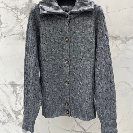 RALPH LAUREN 26S COLLARED CABLE-KNIT CARDIGAN 720