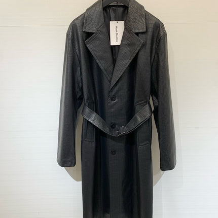 DIOR 25S LONG CROCODILE LEATHER COAT 665