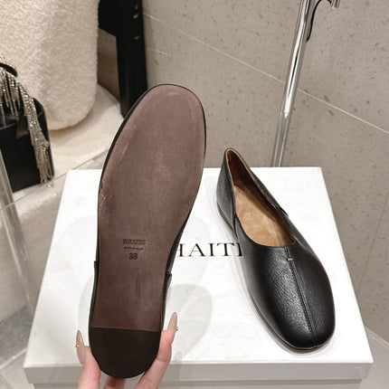 CELINE 26S FLAT SHOES IN BLACK LAMBSKIN