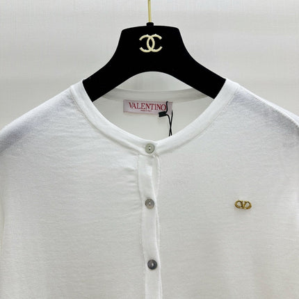 VALENTINO 26S ROUND-NECK KNIT CARDIGAN 400