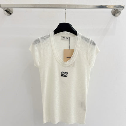 MIUMIU 26S SHORT-SLEEVED SWEATER STYLE 1095