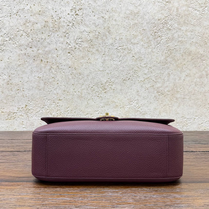 CHANEL 26S SHOULDER BAG 33 IN BURGUNDY LAMBSKIN GRAINED