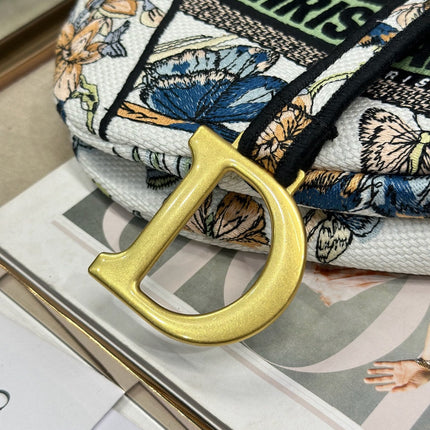 DIOR 26S SADDLE BAG 25 IN MUTICOLOR WOVEN FABRIC STYLE 3