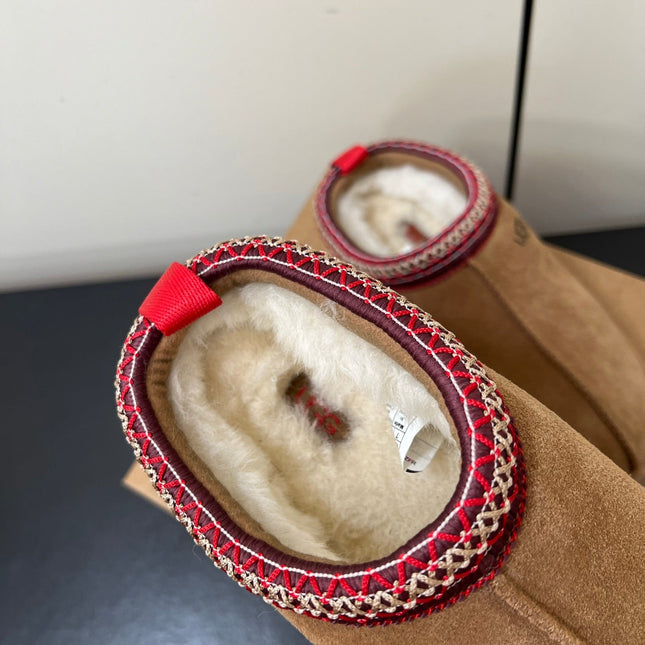 TAZZ PLATFORM SLIPPERS IN TAN BROWN SUEDE