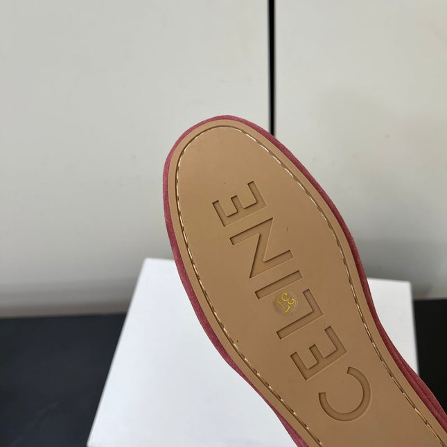 CELINE 26S MAILLON TRIOMPHE LOAFER IN PINK SUEDE