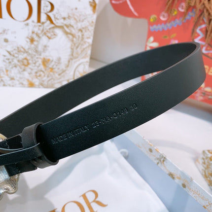 DIOR 26S BELT 25 MM IN BLACK CALFSKIN 641880