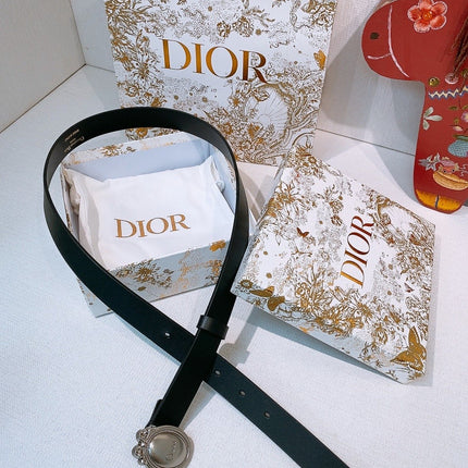 DIOR 26S BELT 25 MM IN BLACK CALFSKIN 641880