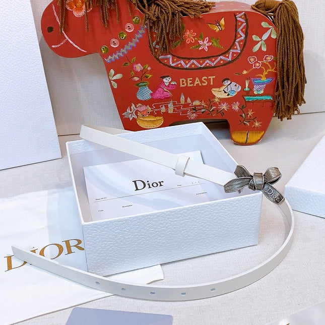 DIOR 26S BELT 15 MM IN WHITE CALFSKIN 657715