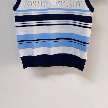 MIUMIU 26S SLEEVELESS KNIT POLO TOP STYLE 1125