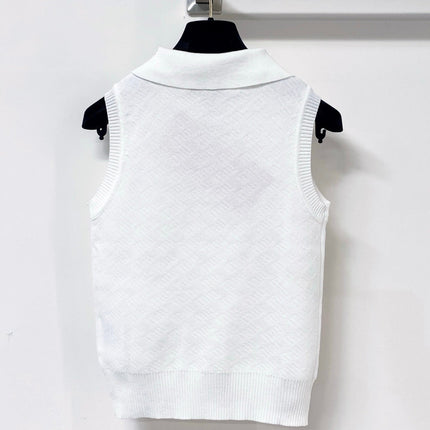 MIUMIU 26S SLEEVELESS KNIT POLO TOP 1236