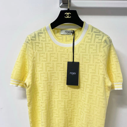 FENDI 26S SHORT-SLEEVE KNIT TOP 228