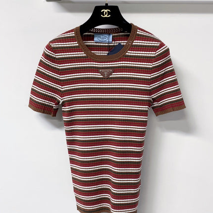 PRADA 26S SHORT-SLEEVE KNIT SWEATER STYLE 955