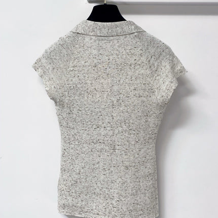 MIUMIU 26S SHORT-SLEEVE KNIT TOP 1457