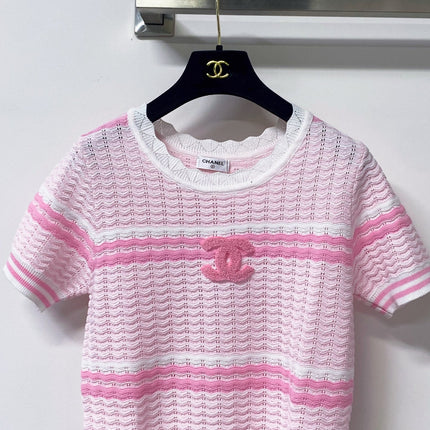 CHANEL 26S SHORT SLEEVE KNIT SWEATER 1648
