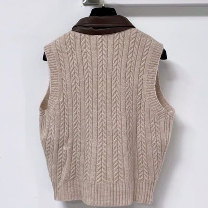 MIUMIU 26S KNIT ZIP-UP SWEATER VEST 1350