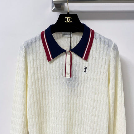 YSL 26S POLO COLLAR KNIT SWEATER 453
