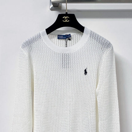 RALPH LAUREN 26S CREW-NECK OPENWORK KNIT SWEATER 760