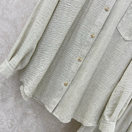 CHANEL SHIRT AND WIDE-LEG TROUSERS SET STYLE 33