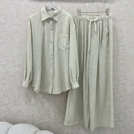 CHANEL SHIRT AND WIDE-LEG TROUSERS SET STYLE 33