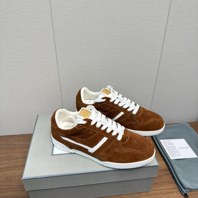 TOM FORD 26S JACKSON SNEAKERS IN BROWN SUEDE
