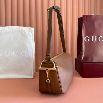 GUCCI 26S SHOULDER BAG 31 IN BROWN CALFSKIN