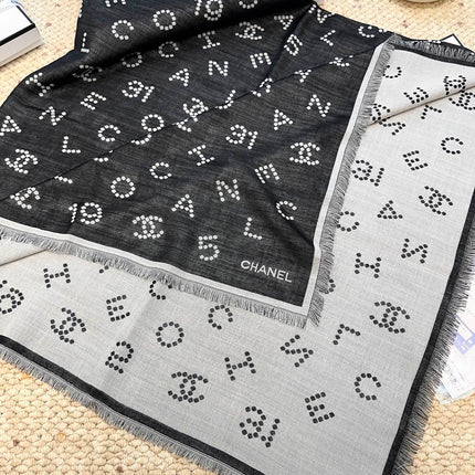 CHANEL 26S SCARF 140 IN SILK AND CASHMERE 504343