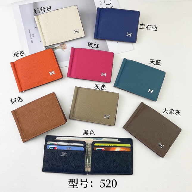 HM SILK’IN DOLLAR WALLET 11 CERULEAN GRAINED CALFSKIN