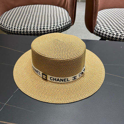 CHANEL 26S STRAW BOATER HAT 335738