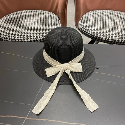 DIOR 26S STRAW SUN HAT WITH LACE RIBBON TRIM STYLE 136