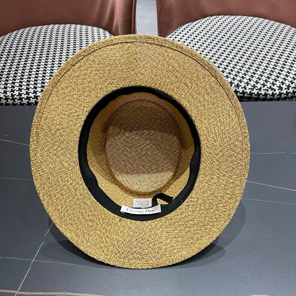 DIOR 26S LOGO STRAW BOATER HAT STYLE 21