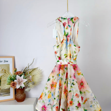 ZIMMERMANN 26S FLORAL FIT-AND-FLARE MINI DRESS 299