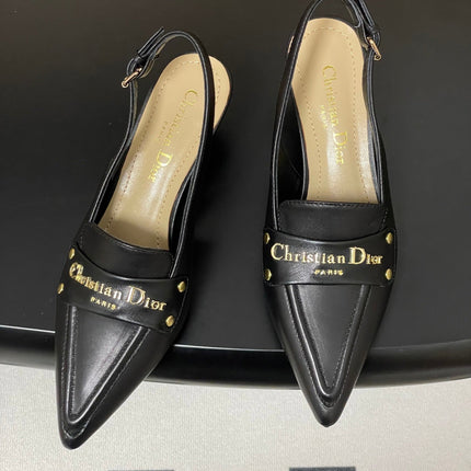 DIOR 25S BOY SLINGBACK HIGH HEELS 50 MM IN BLACK LAMBSKIN