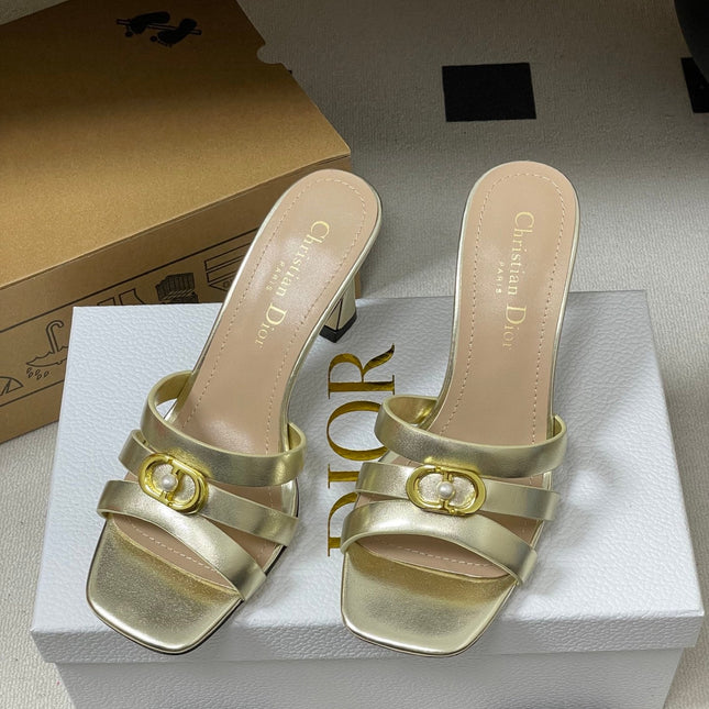 DIOR 26S HIGH HEEL SANDALS 80 MM IN GOLD CALFSKIN