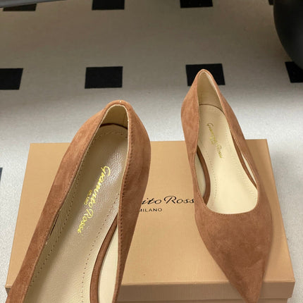 GIANVITO ROSSI 26S FLATS IN BROWN SUEDE