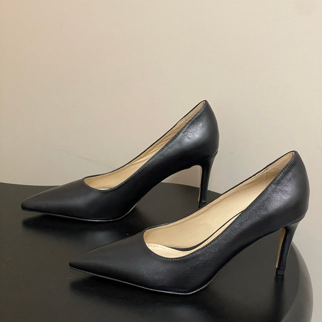 GIANVITO ROSSI 26S HIGH HEELS 85 MM IN BLACK CALFSKIN