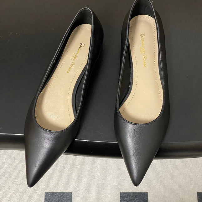 GIANVITO ROSSI 26S FLATS IN BLACK CALFSKIN
