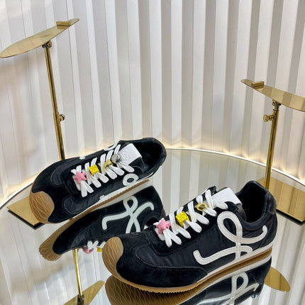 LOEWE 26S RUNNER 2.0 SNEAKERS IN BLACK FABRIC AND SUEDE