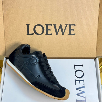 LOEWE 26S RUNNER 2.0 SNEAKERS IN BLACK CALFSKIN AND SUEDE
