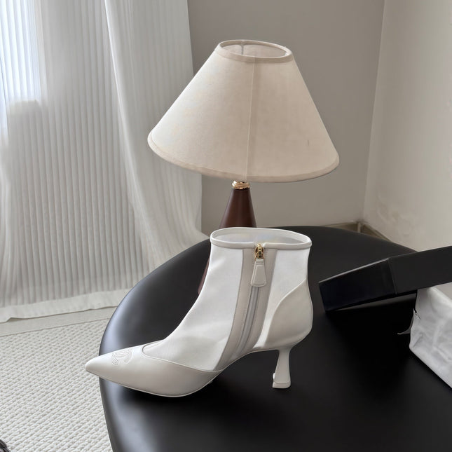 CHANEL 26S ANKLE BOOTS IN WHITE MESH