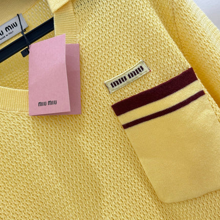 MIUMIU 26S LONG-SLEEVE KNIT POLO SHIRT 1414